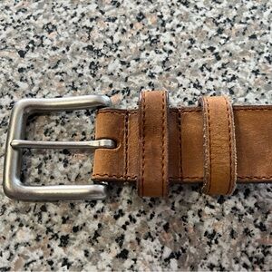 Coach Tan Suede Leather Belt with Silver Buckle